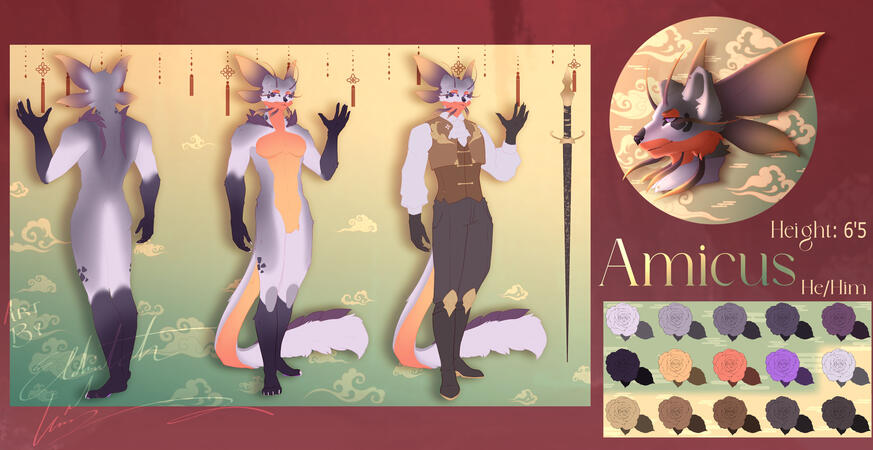 Commissioned Reference Sheet (2 extra full body addon)